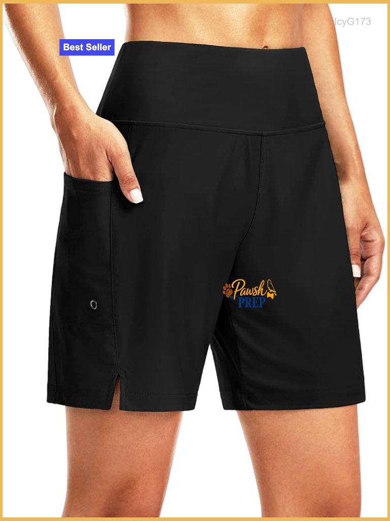 High Waisted 7" Swim Board Shorts With Liner Pockets Quick Dry
